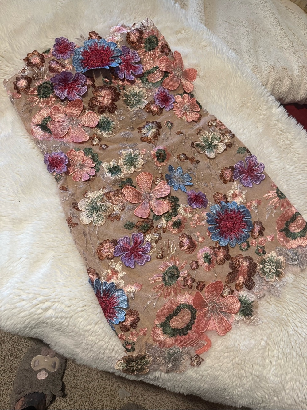 Mew Mews Strapless Floral Mini Dress in Multi-Color - Picture 12 of 13
